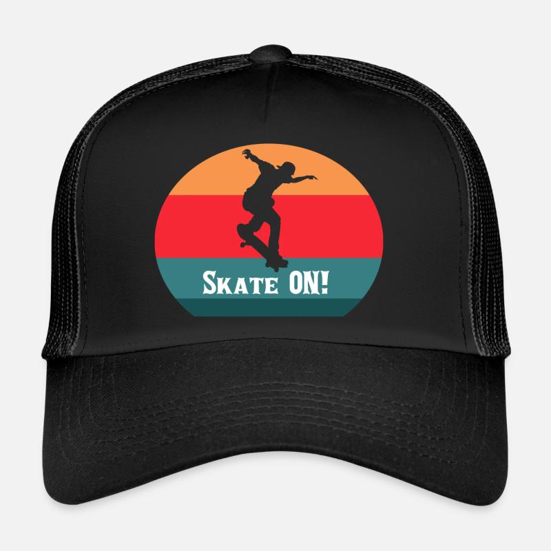 skate on skateboard Trucker Cap