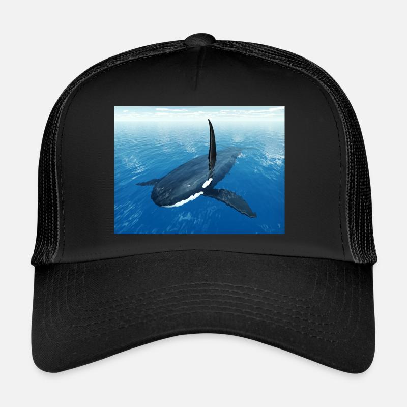 Schwertwal, Orca, Killerwal - Trucker Cap - Schwarz/Schwarz