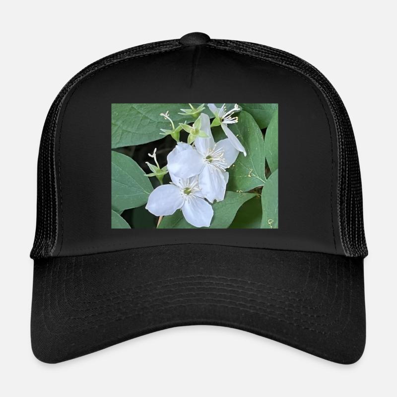 White Flower - Trucker Cap - black/black