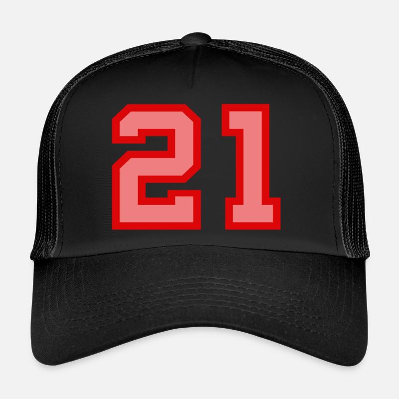 Cool Retro Retrostyle Jersey Number Back Number - Trucker Cap - black/black