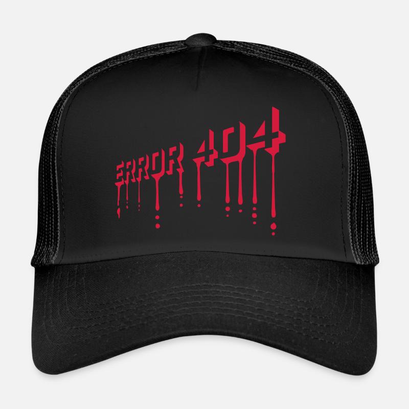 Blood Drops Error 404 Trucker Cap