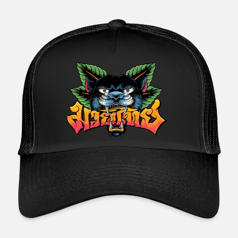 Muay Thai Boxing Panther - Trucker Cap - Schwarz/Schwarz