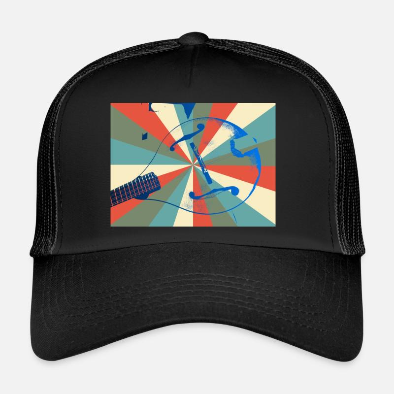 Mandoline blau vor Strahlen Hintergrund Trucker Cap