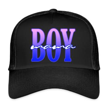 mom cat dog mama baby eltern supermom wife bad - Trucker Cap - Schwarz/Schwarz - Vorne