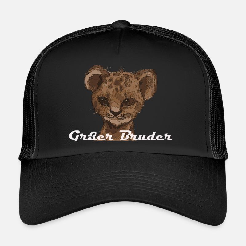 Großer Bruder - Löwe - Trucker Cap - Schwarz/Schwarz