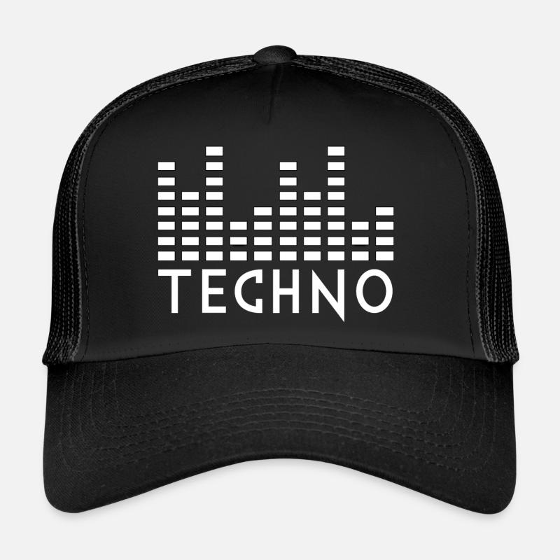 Techno-Musik - Trucker Cap - Schwarz/Schwarz