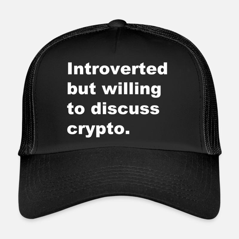Introverti mais prêt à discuter de crypto - Casquette trucker - noir/noir
