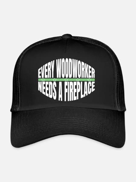 birthday present idea jokes chainsaw grab - Trucker Cap - black/black - Front