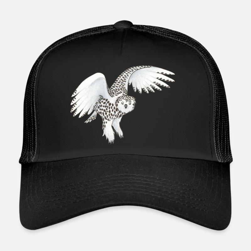 Schneeeule - Trucker Cap - Schwarz/Schwarz