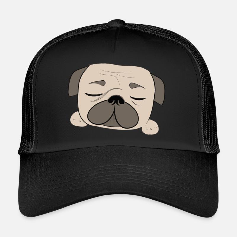 Sleeping Pug Dog Funny Dog Owners Trucker Cap