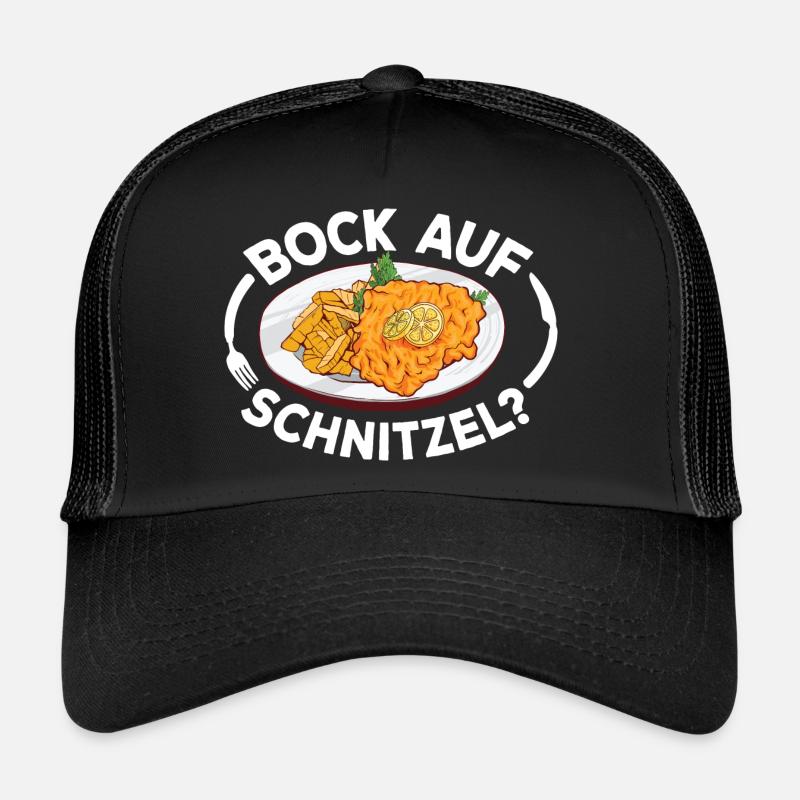 Bock auf Schnitzel mit Pommes - Trucker Cap - Schwarz/Schwarz