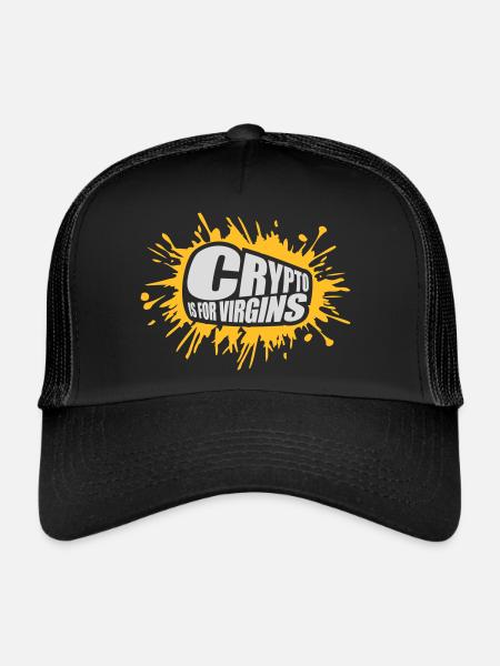 crypto is for virgins - Trucker Cap - black/black - Front