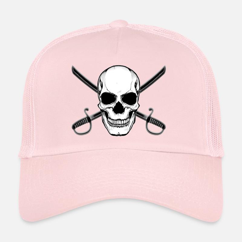 Crâne de drapeau pirate avec épées Casquette trucker 