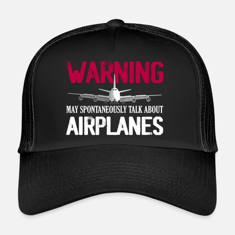 Warning May Spontaneously Talk About Airplanes Pil - Trucker Cap - Schwarz/Schwarz