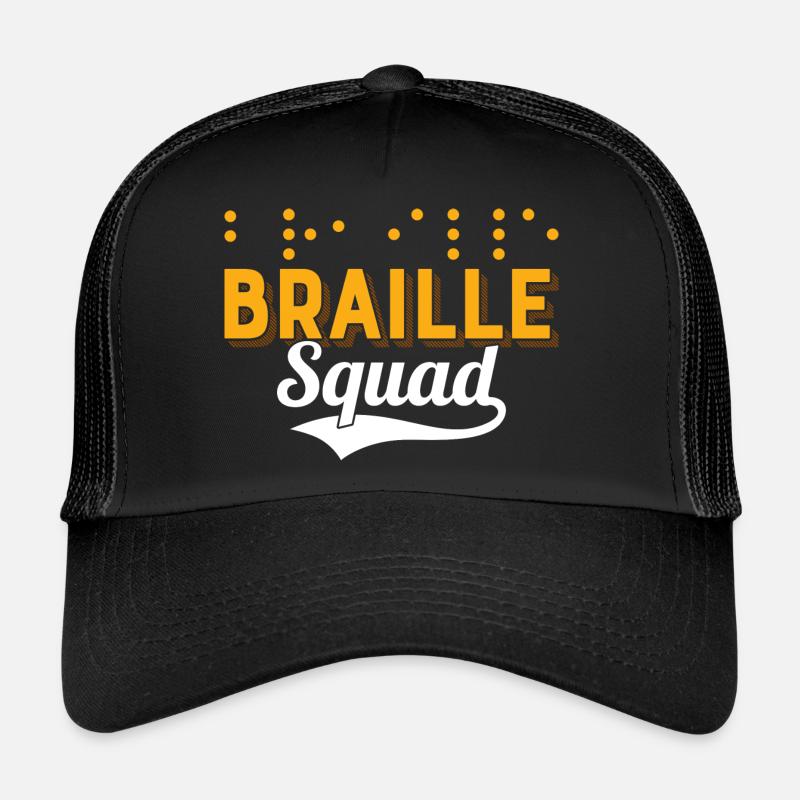 Braille Squad Blindness Impaired Braille Dots Trucker Cap