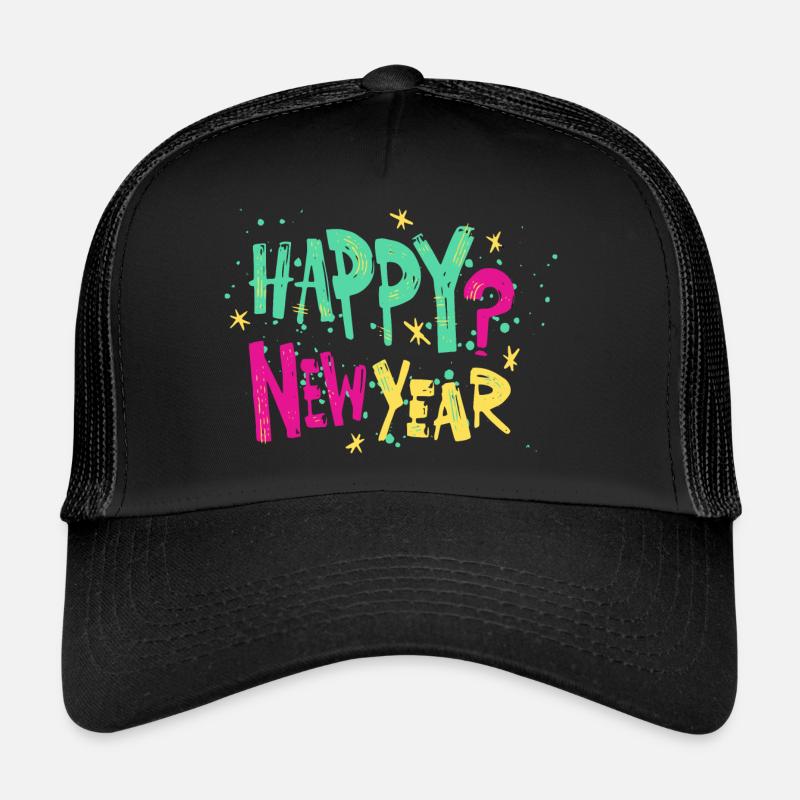 Happy New Year - Trucker Cap - Schwarz/Schwarz