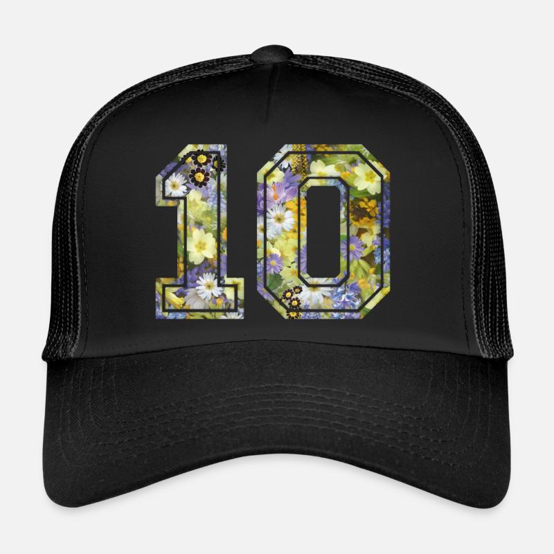 Numero 10 fleur, Équipe Foot, basket université Casquette trucker 