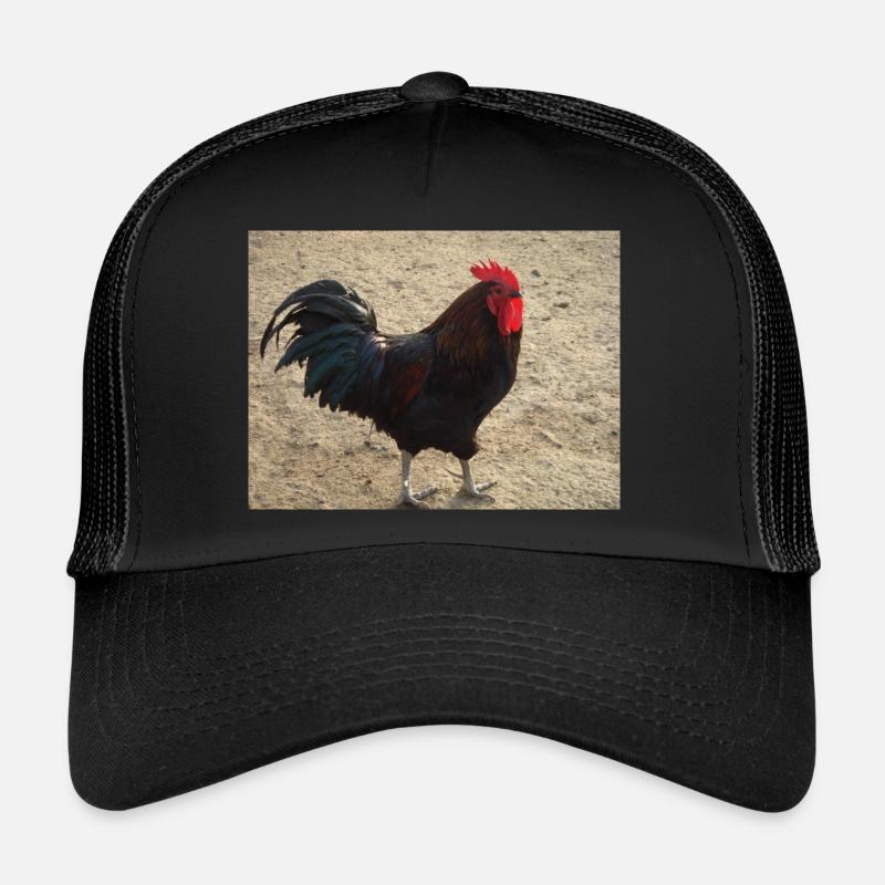 Rooster with black feathers Trucker Cap