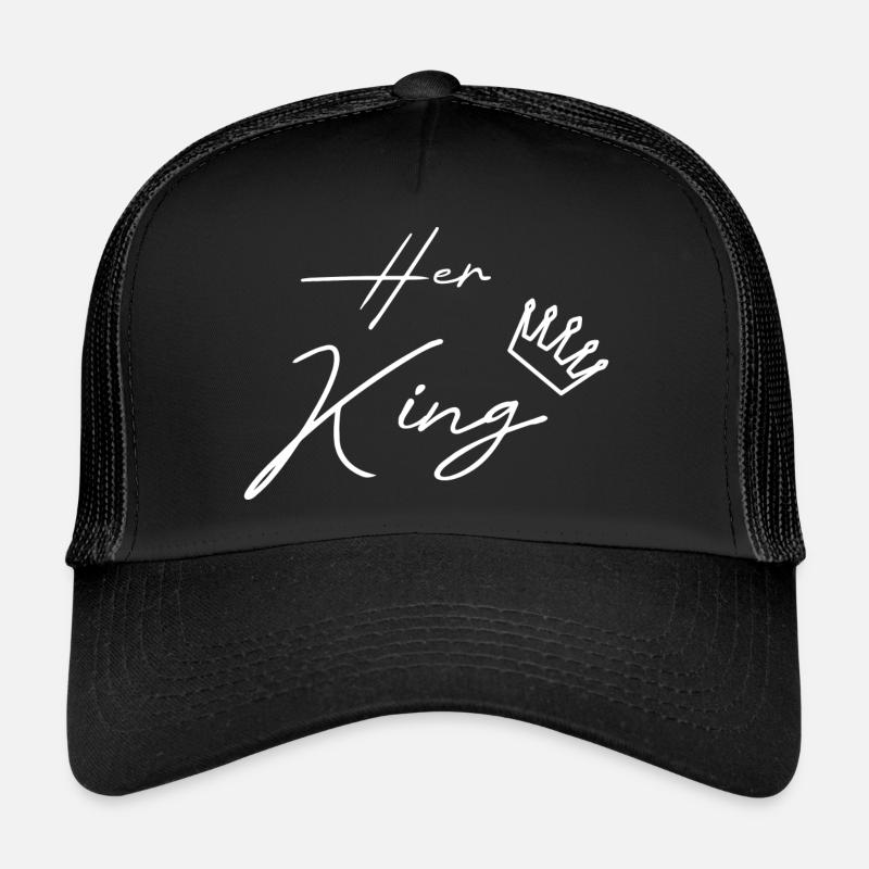 her king his queen paar white - Trucker Cap - Schwarz/Schwarz