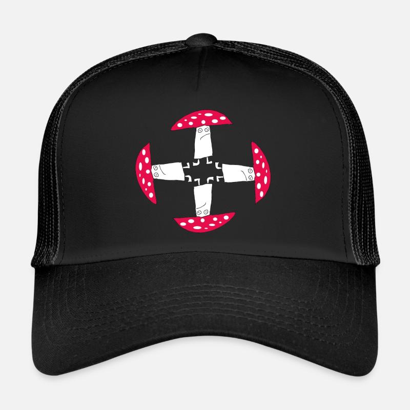 mushroom gathering - Trucker Cap - black/black