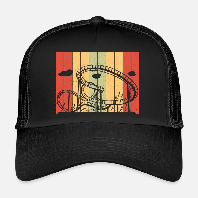 Roller Coaster Retro Amusement Park Vintage Theme Trucker Cap