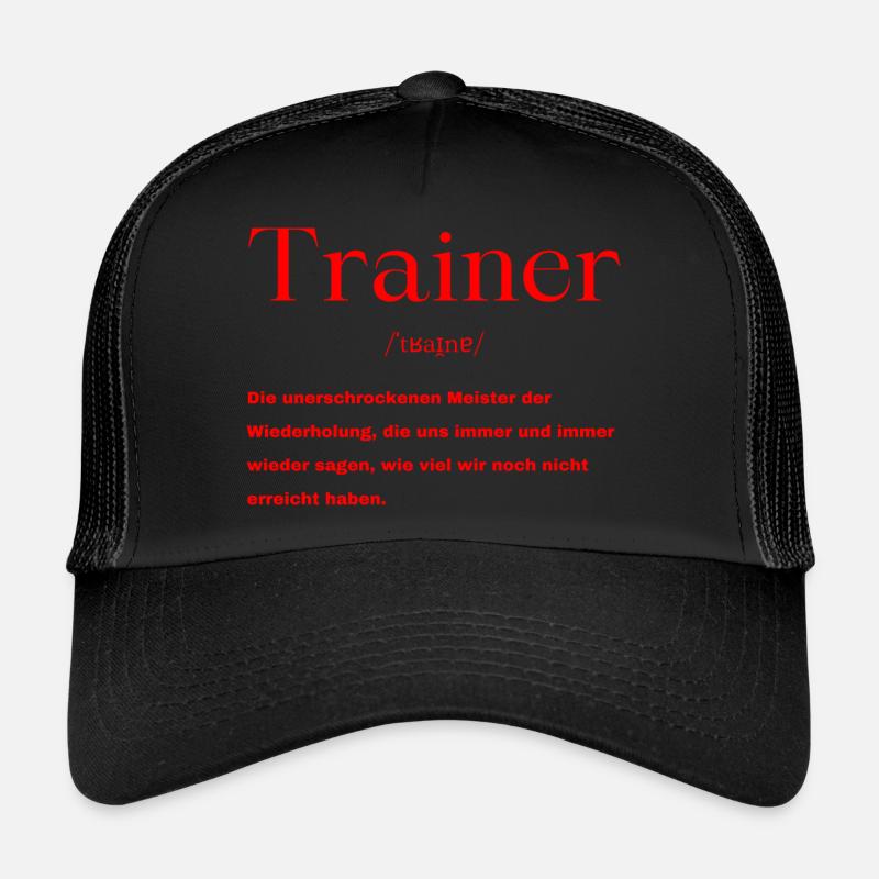 Trainer Definition - Trucker Cap - Schwarz/Schwarz