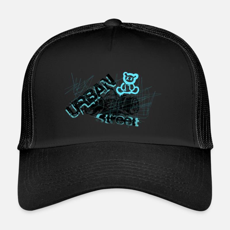 Graffiti d’ours - Casquette trucker  - noir/noir