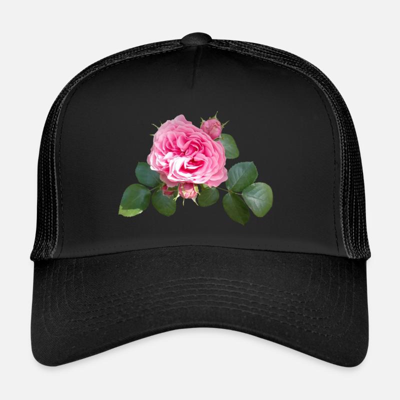 Rosarote ROSE - Trucker Cap - Schwarz/Schwarz