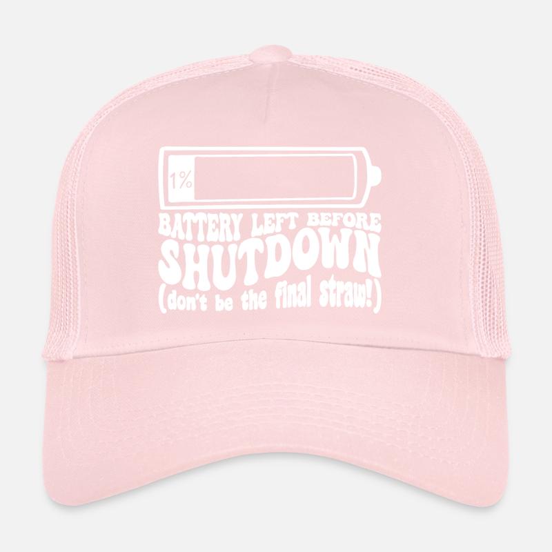 Un pourcent de batterie avant le shutdown Casquette trucker