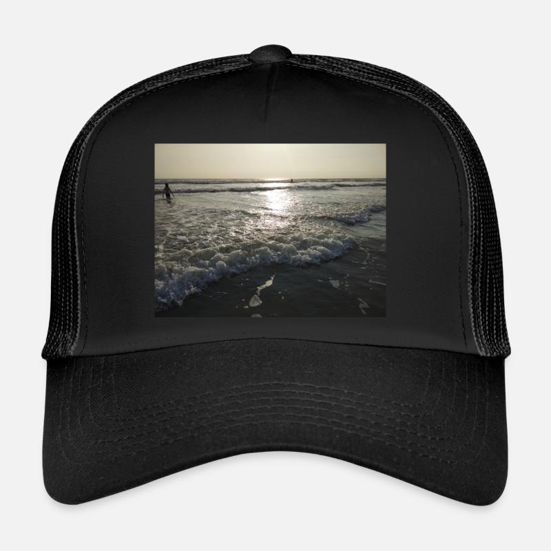 Sea, beach, wave, surf - Trucker Cap - black/black