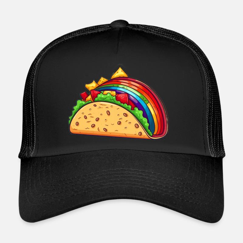 Rainbow Taco (Wenn du weißt, weißt du es) - Trucker Cap - Schwarz/Schwarz