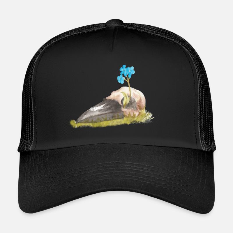 Goth Goblincore Vogel Schädel Aquarell Malerei Trucker Cap