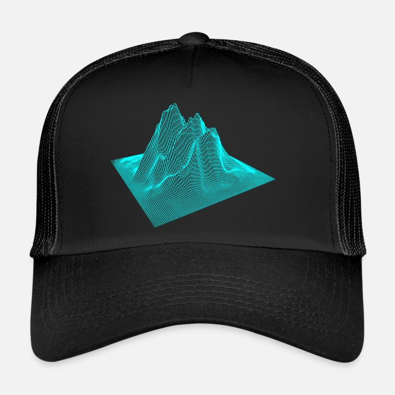 3D Mountain Mountains Graphic - Trucker Cap - black/black