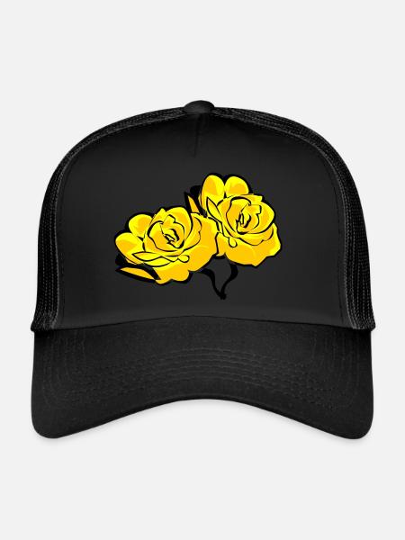 Roses - Casquette trucker  - noir/noir - Devant