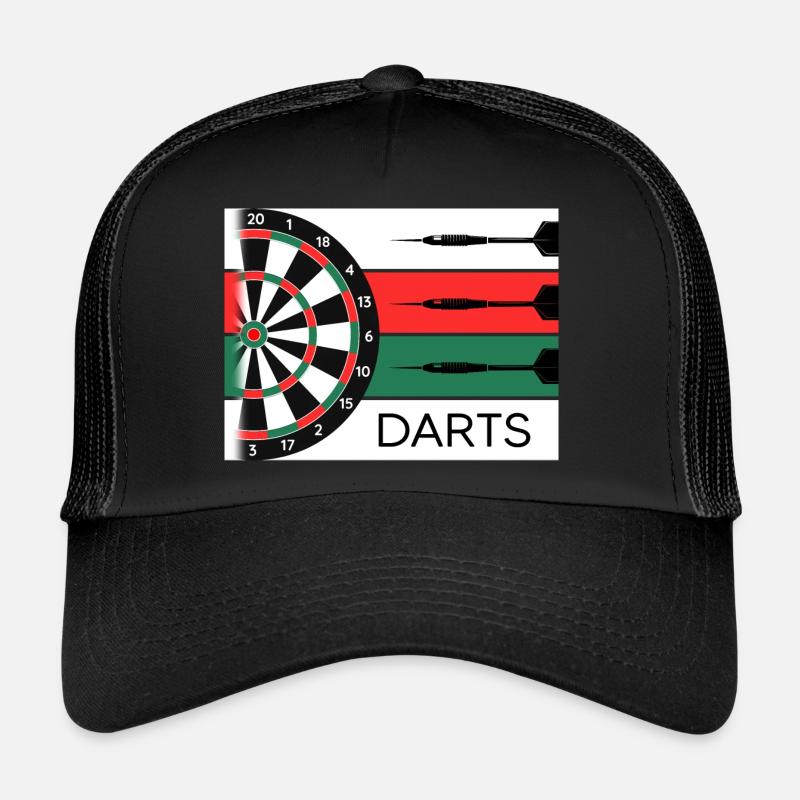 Dart Dartspieler darten Dartscheibe - Trucker Cap - Schwarz/Schwarz