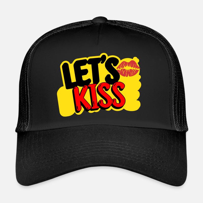 Embrassons-nous : parce qu’il y a de l’amour dans l’air ! - Casquette trucker  - noir/noir