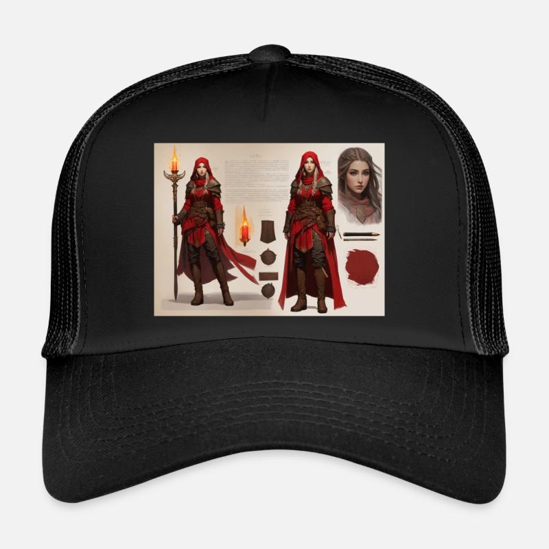 Rotkäppchen-Mädchen - Trucker Cap - Schwarz/Schwarz