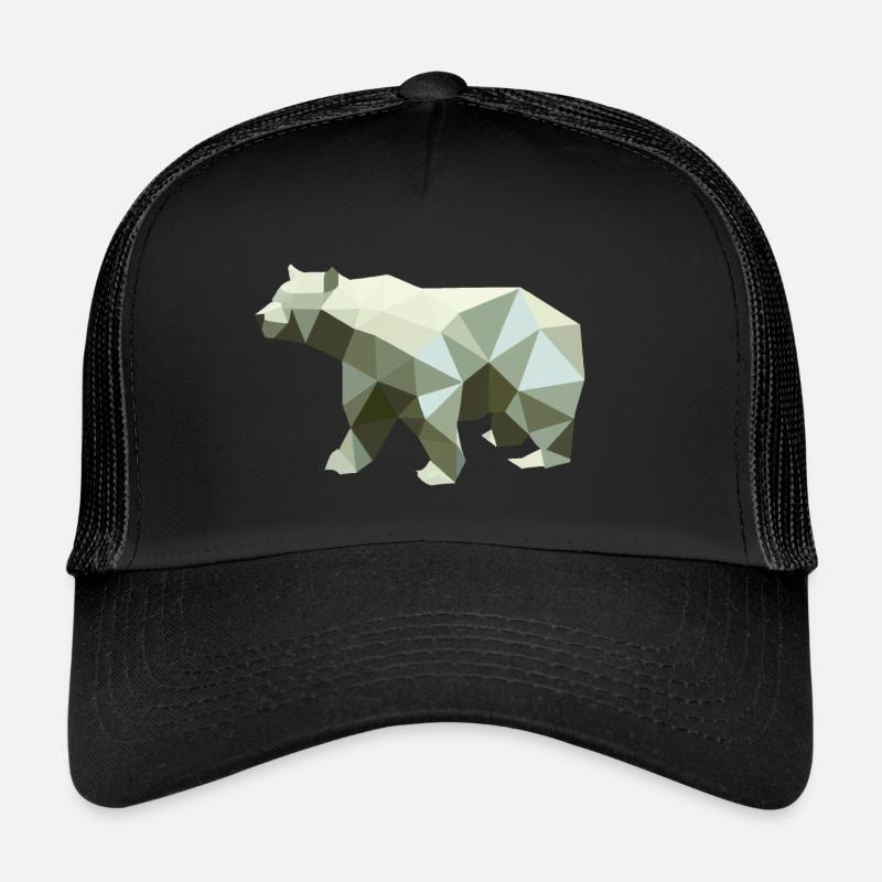 Bear, Polygon, Angular, Hiking, Trees, Animal, Mountains, Nature Trucker Cap