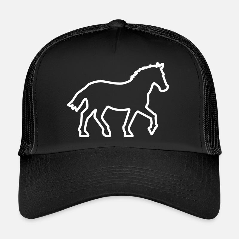 Pferd / Horse - Kontur white - Trucker Cap - black/black