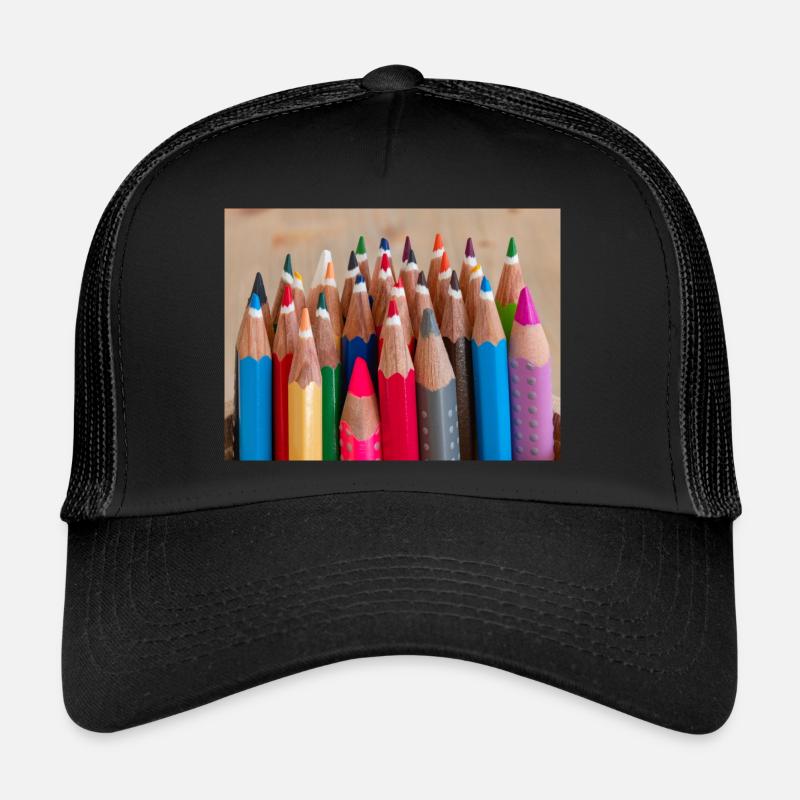 Buntstifte - Trucker Cap - Schwarz/Schwarz
