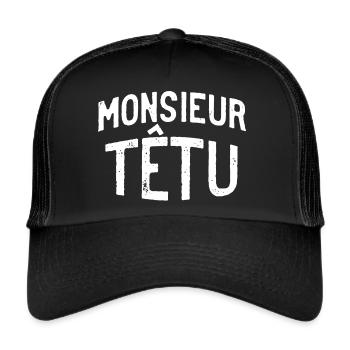 Monsieur têtu - Casquette trucker  - noir/noir - Devant