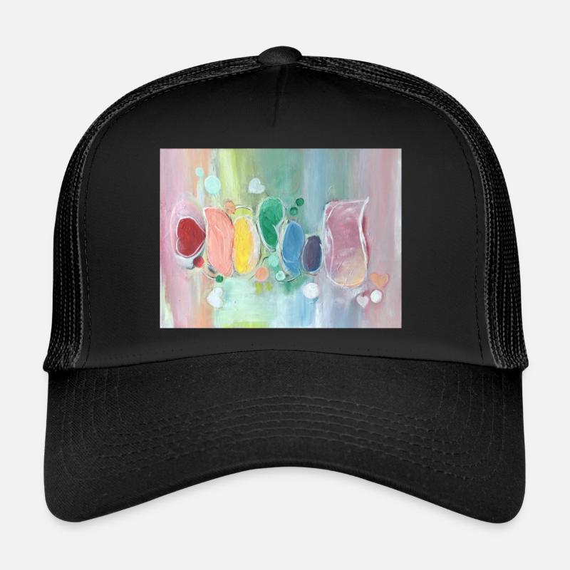 Chakren Liebe abstrakte Kunst - Trucker Cap - Schwarz/Schwarz