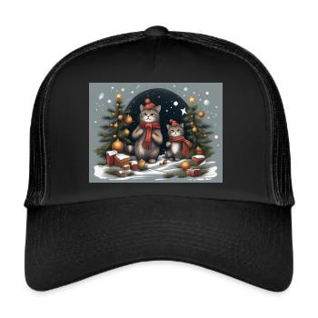 Christmas kittens - Trucker Cap - black/black - Front