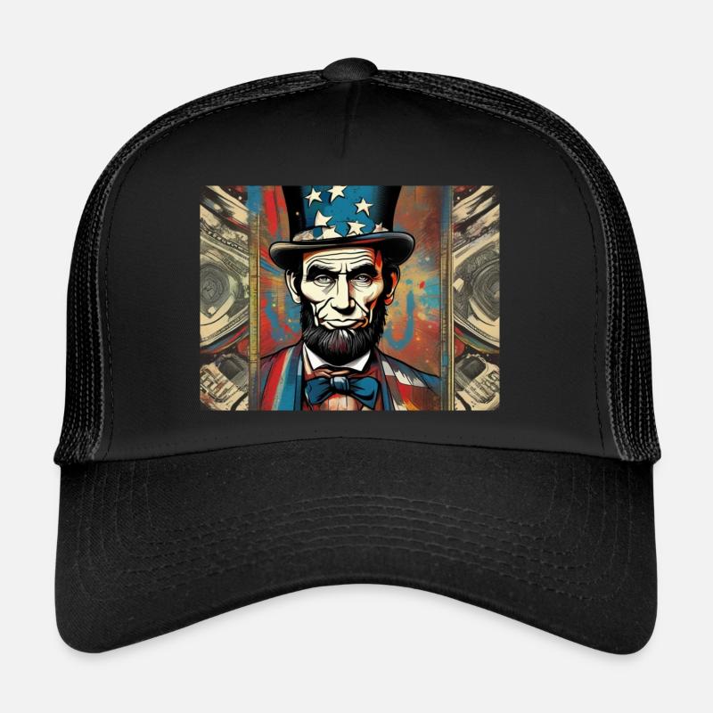 PRÄSIDENT LINCOLN - Trucker Cap - Schwarz/Schwarz