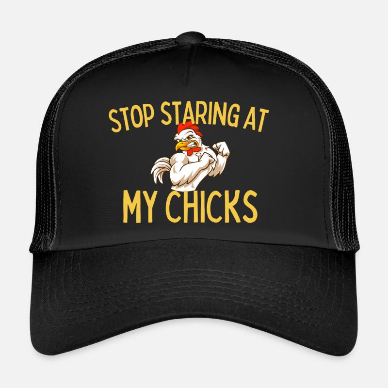 Arrêtez de regarder mes poussins garçon fermier Casquette trucker 