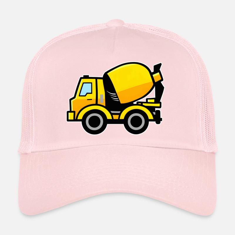 Yellow Concrete Mixer Trucker Cap