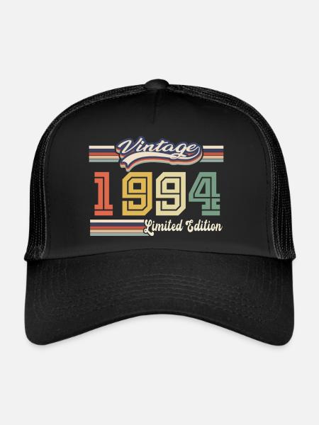 Cadeau D'anniversaire 1994 Génial Depuis 1994 vint - Casquette trucker  - noir/noir - Devant