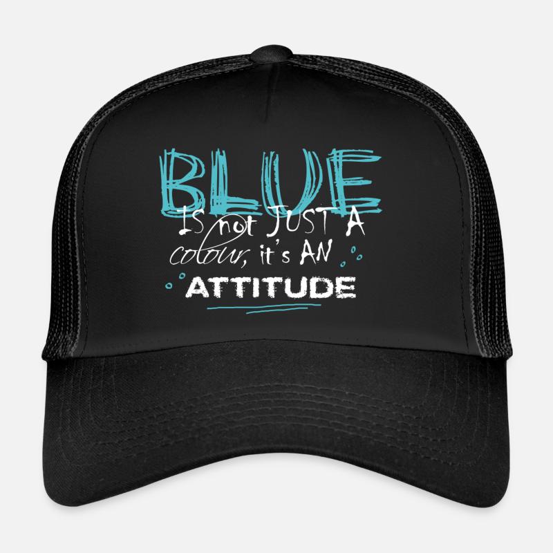 BLUE is an ATTITUDE turkis - Trucker Cap - Schwarz/Schwarz