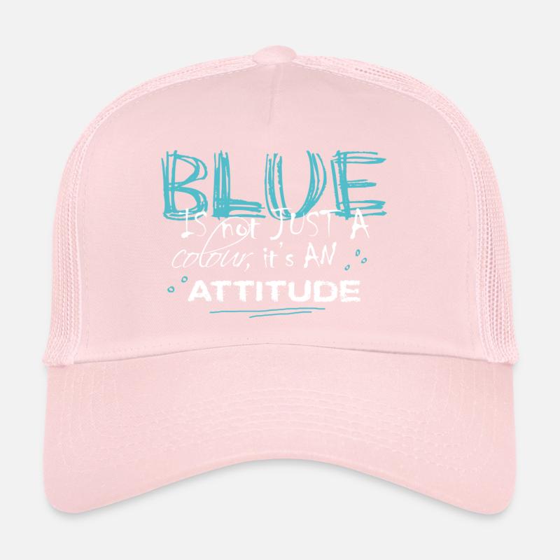 BLUE is an ATTITUDE turquoise Trucker Cap