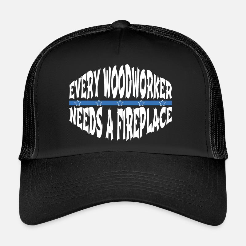 apprenti menuisier à la tronçonneuse - Casquette trucker  - noir/noir
